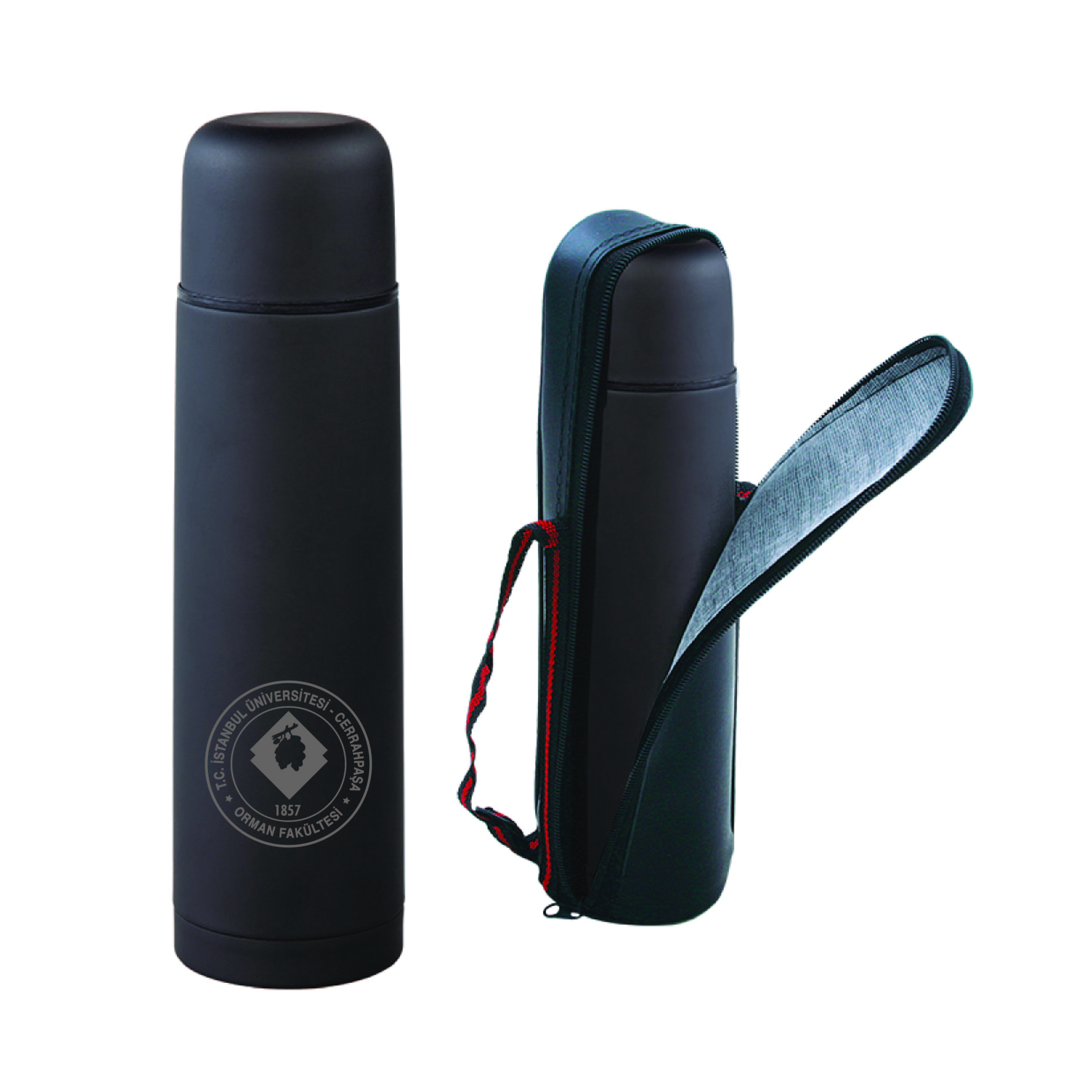 İÜC Orman Fakültesi Deri Kilifli Çelik Termos 500 ML