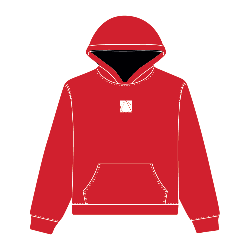 Tev İnanç Baskılı Kırmızı Hoodie