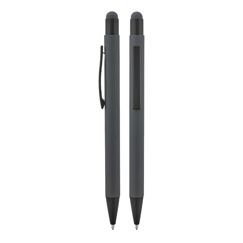 KP02122-0533 Metal Tükenmez Touchpen Kalem Rubber Gövde